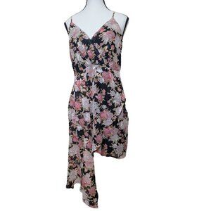 Lulus Floral Asymmetrical Wrap Dress – NWT Size M (Repair Needed)